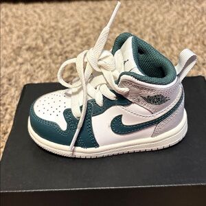 Jordan Kids Teal and White Sneakers